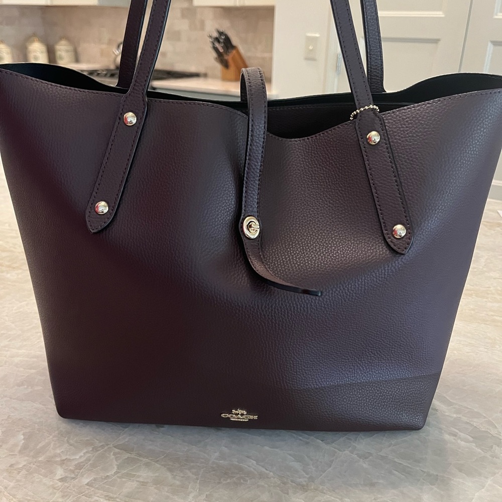Coach market tote. Color ox blood